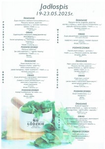 Jadłospis 19.05- 23.05.2025