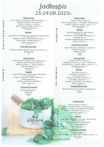 Jadłospis 25.08.-29.08.2025