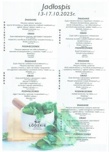 Jadłospis 13.10.-17.10.2025
